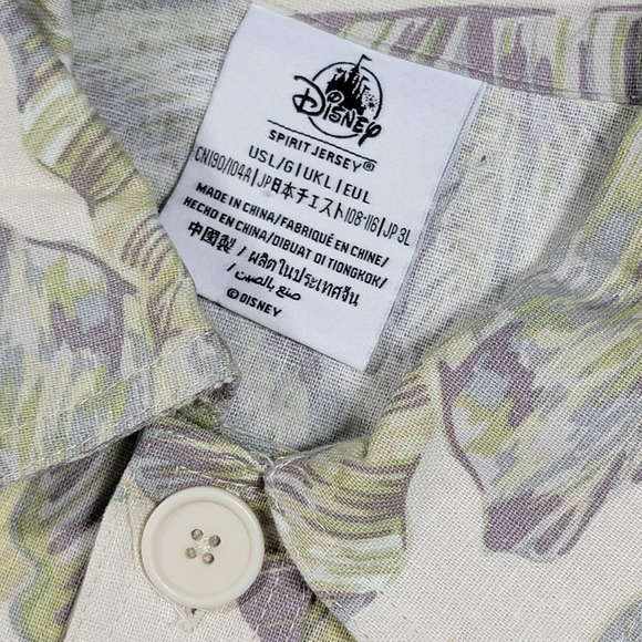 Disney World Spirit Jersey Men's Linen Blend Button Down Hawaiian Shirt LARGE - Picture 12 of 12